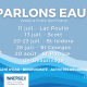 Visuel promotionnel annonçant les dates des activités "Parlons EAU".
